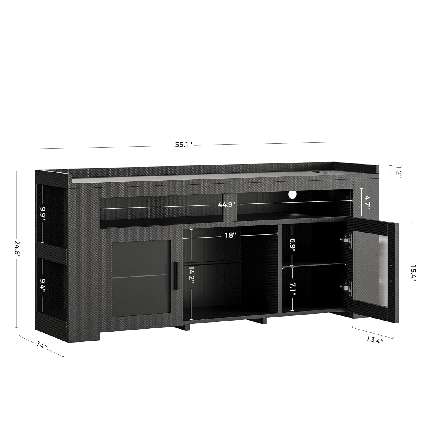 TV Stand with Charging Station - Gaming Console Tv Stand 评论和价格