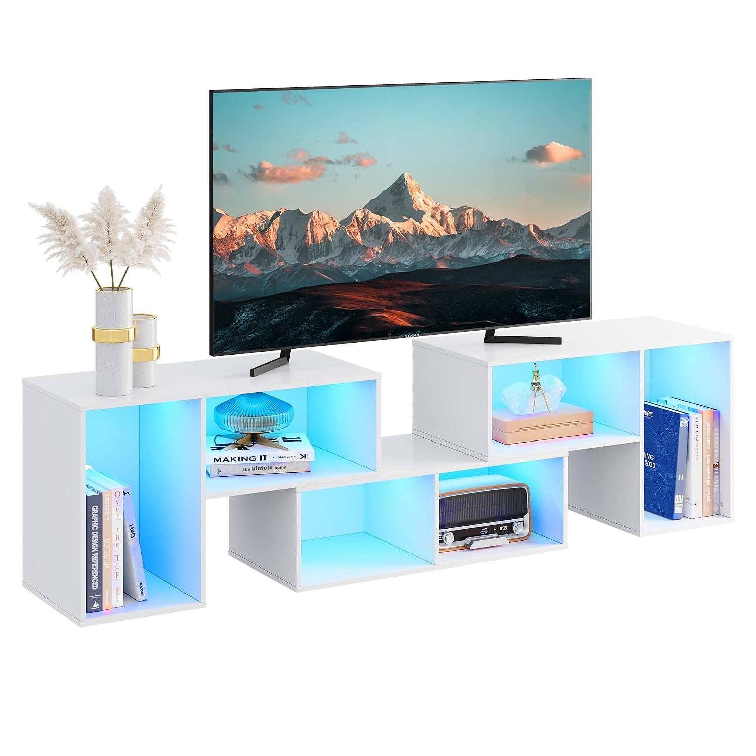 Deformable TV Stand with LED S - Gaming Console Tv Stand 评论和价格