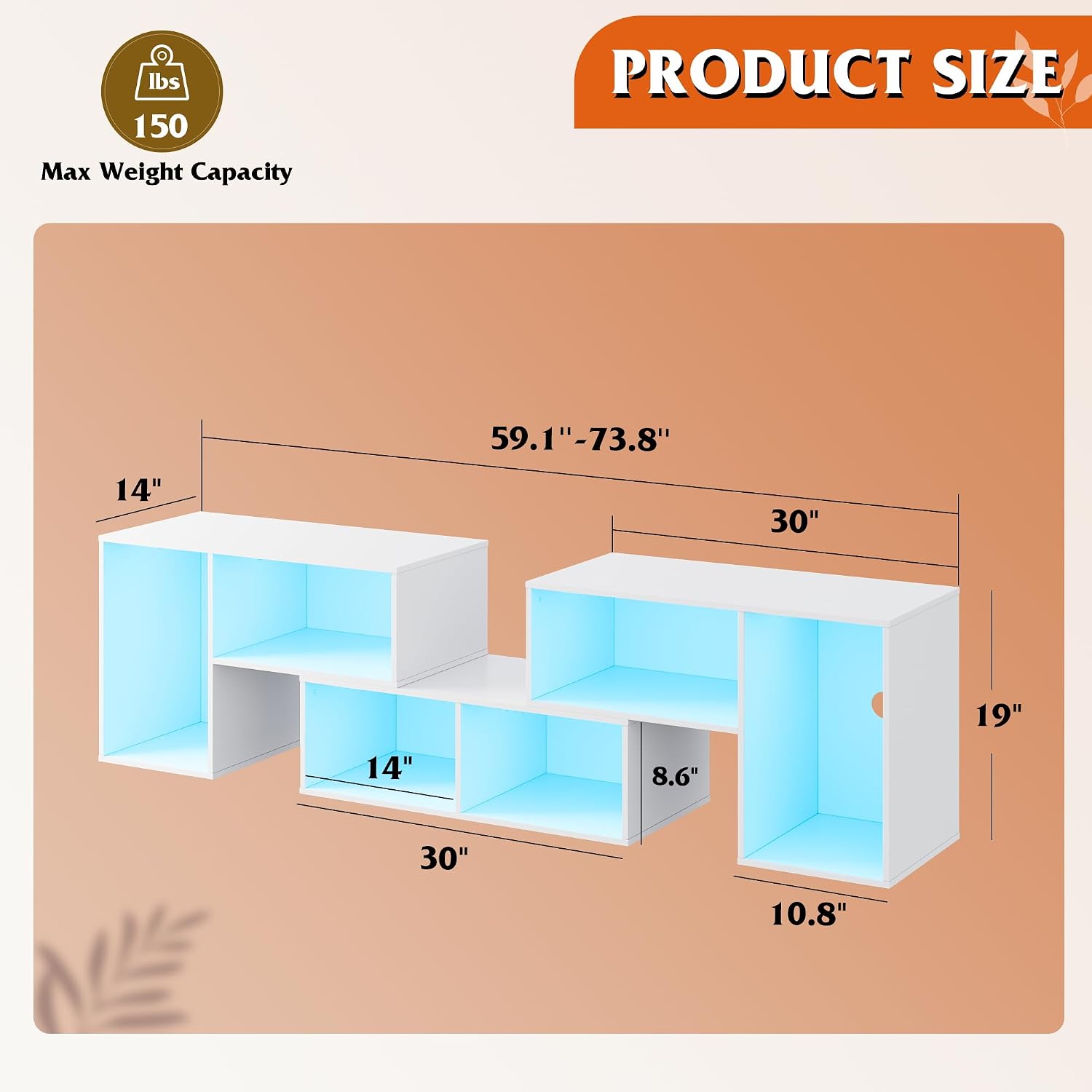 Deformable TV Stand with LED S - Gaming Console Tv Stand 评论和价格