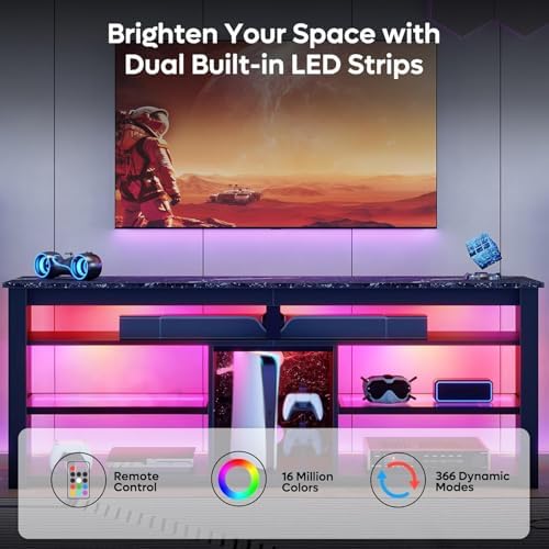 TV Stand for 70 inch TV, Tall  - Gaming Console Tv Stand 评论和价格