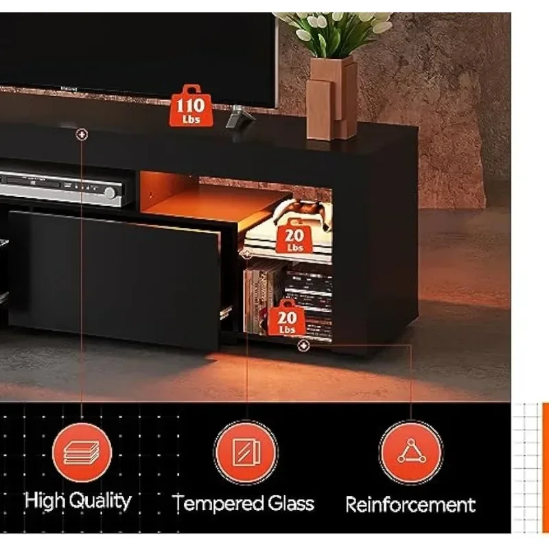 Wood TV Console With 2 Storage - Gaming Console Tv Stand 评论和价格