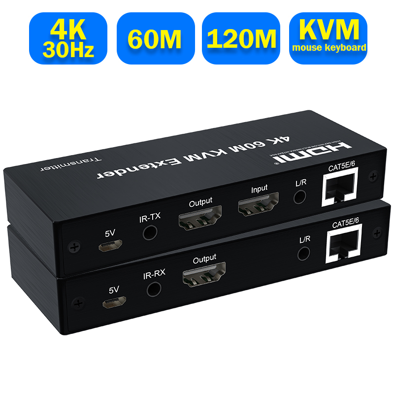 4K 120M HDMI KVM Extender 60M  - Lan Cable Gaming 评论和价格
