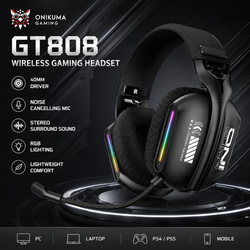 ONIKUMA GT808 Gaming Headset W - Gaming Console In Amazon 评论和价格