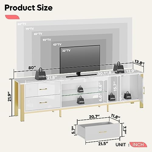 TV Stand for 75/80/85 inch TVs - Gaming Console Tv Stand 评论和价格