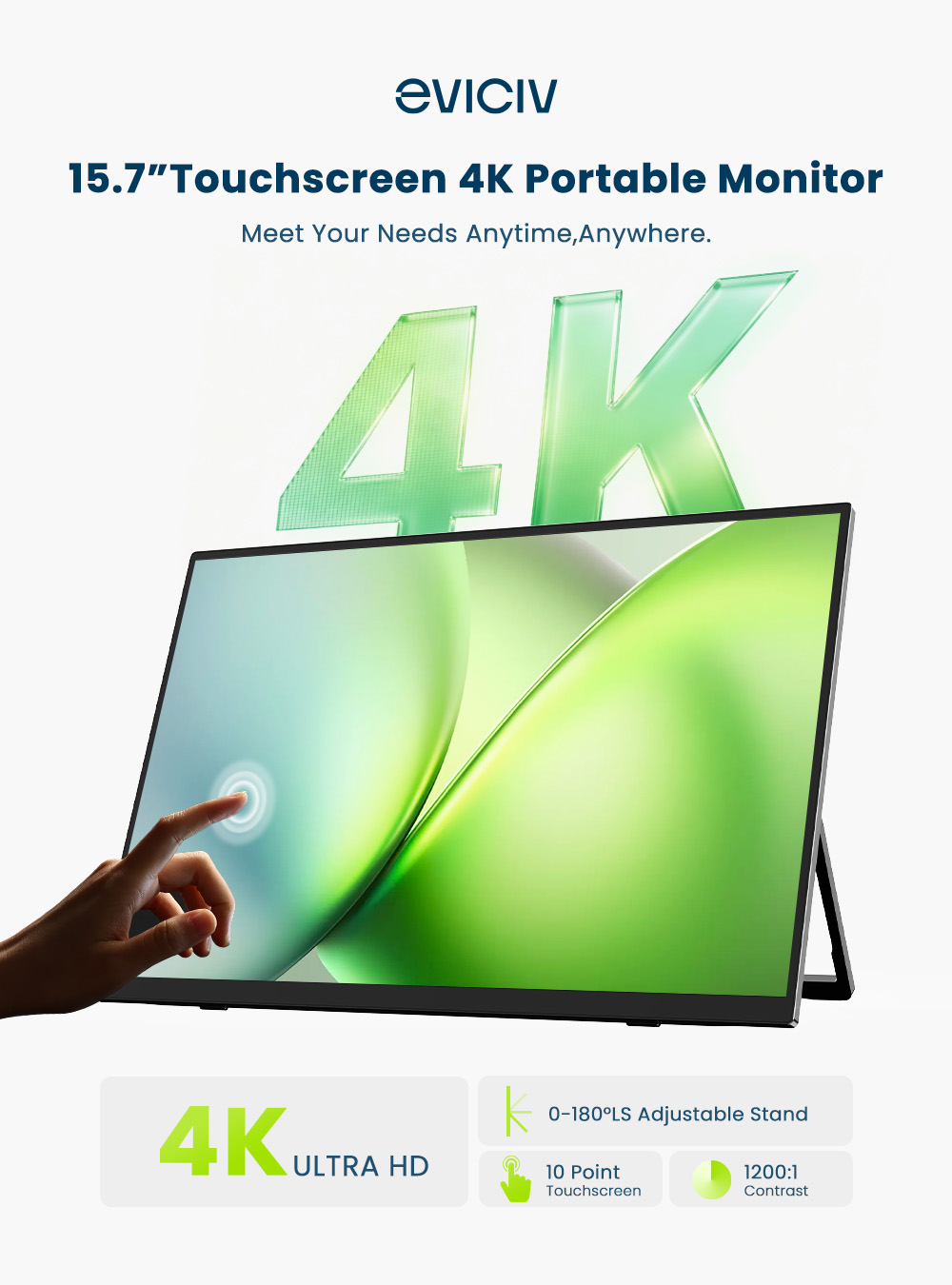 EVICIV 4K Portable Monitor 10- - Gaming Console Portable Pc 评论和价格