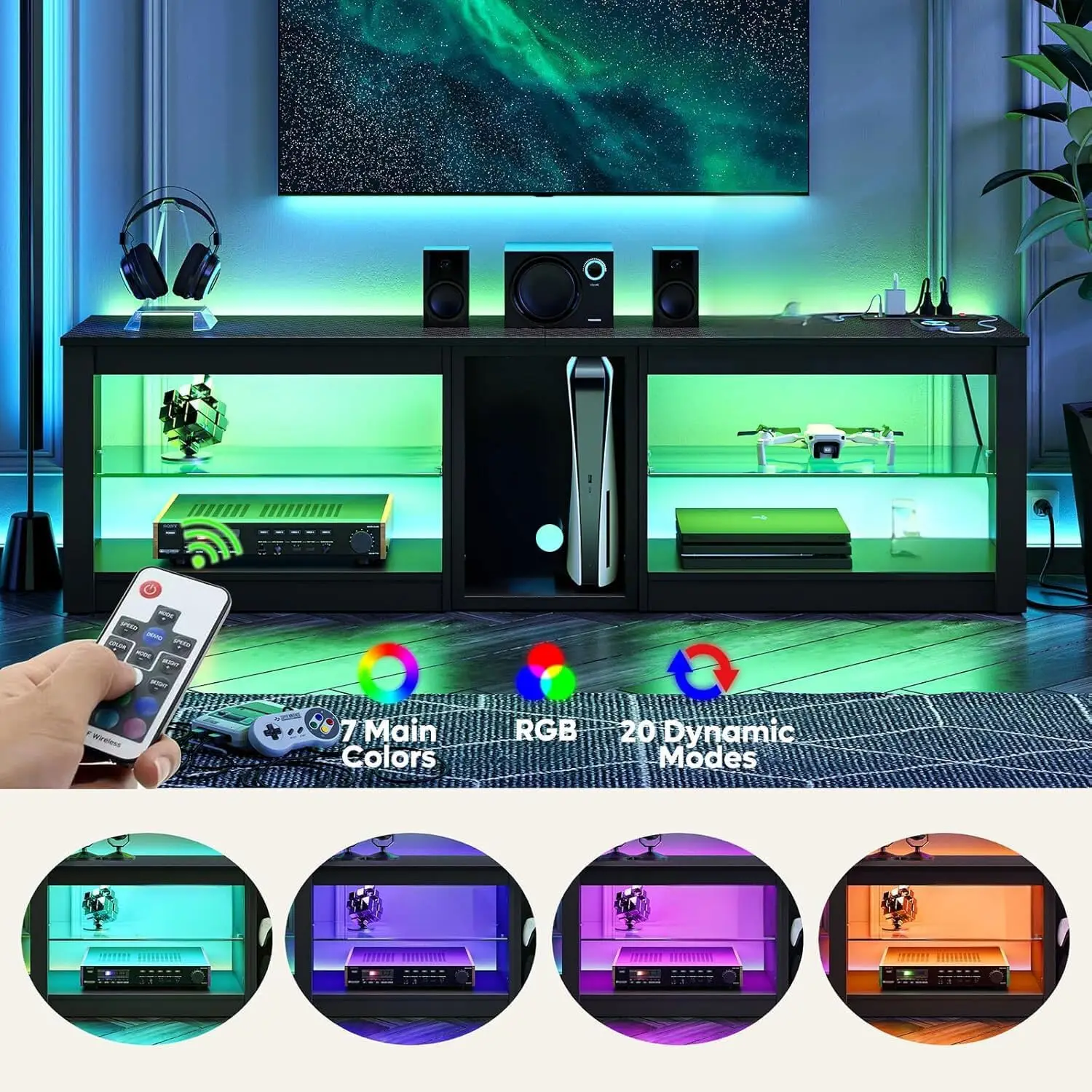 Entertainment Center for PS5 T - Gaming Console Tv Stand 评论和价格