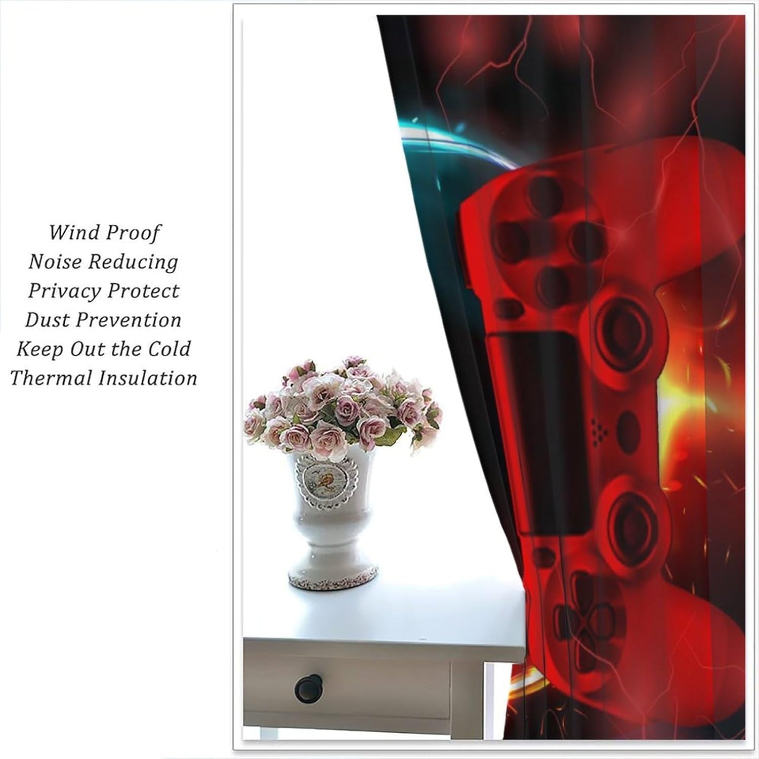 Gaming Curtain Blue Red Arcade - Gaming Console Youtube 评论和价格